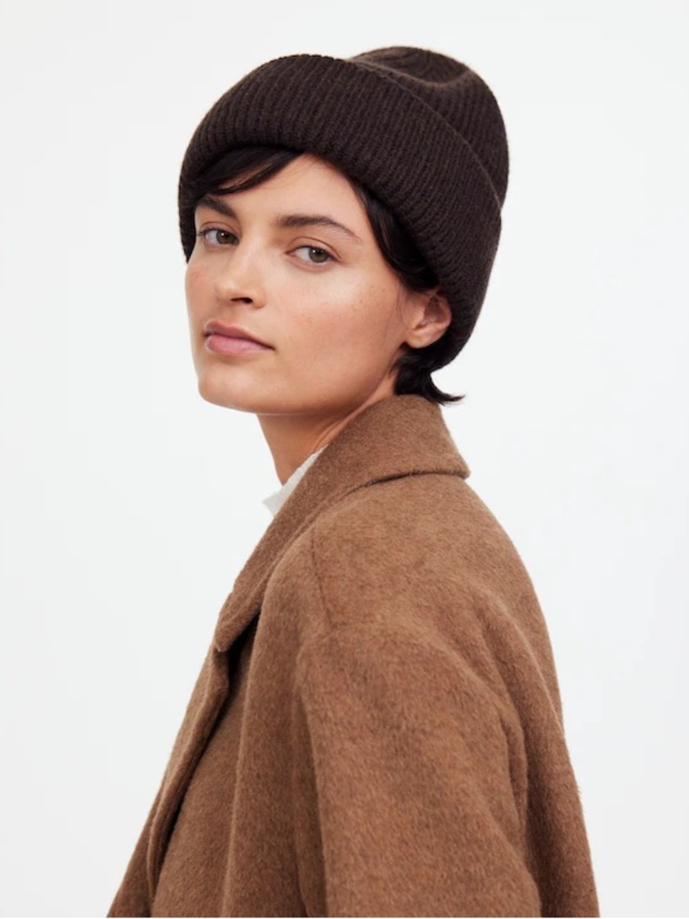 EUC Madewell Wool-Blend Ribbed Knit Black Beanie - Picture 13 of 14